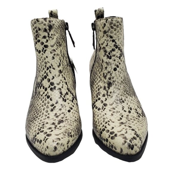 Blondo 7 Elvina Waterproof Leather Bootie Snakeskin Print - Picture 9 of 15